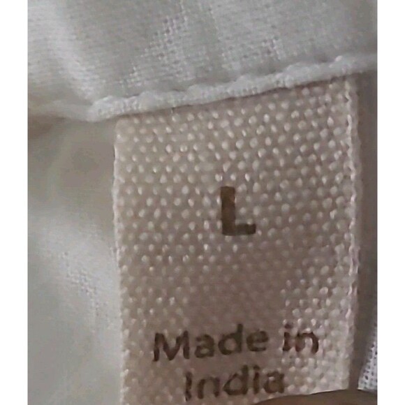 SOFT SURROUNDINGS Tunic Shirt Women L White Embroidered 3/4 Sleeve Boho Peasant - Picture 7 of 12